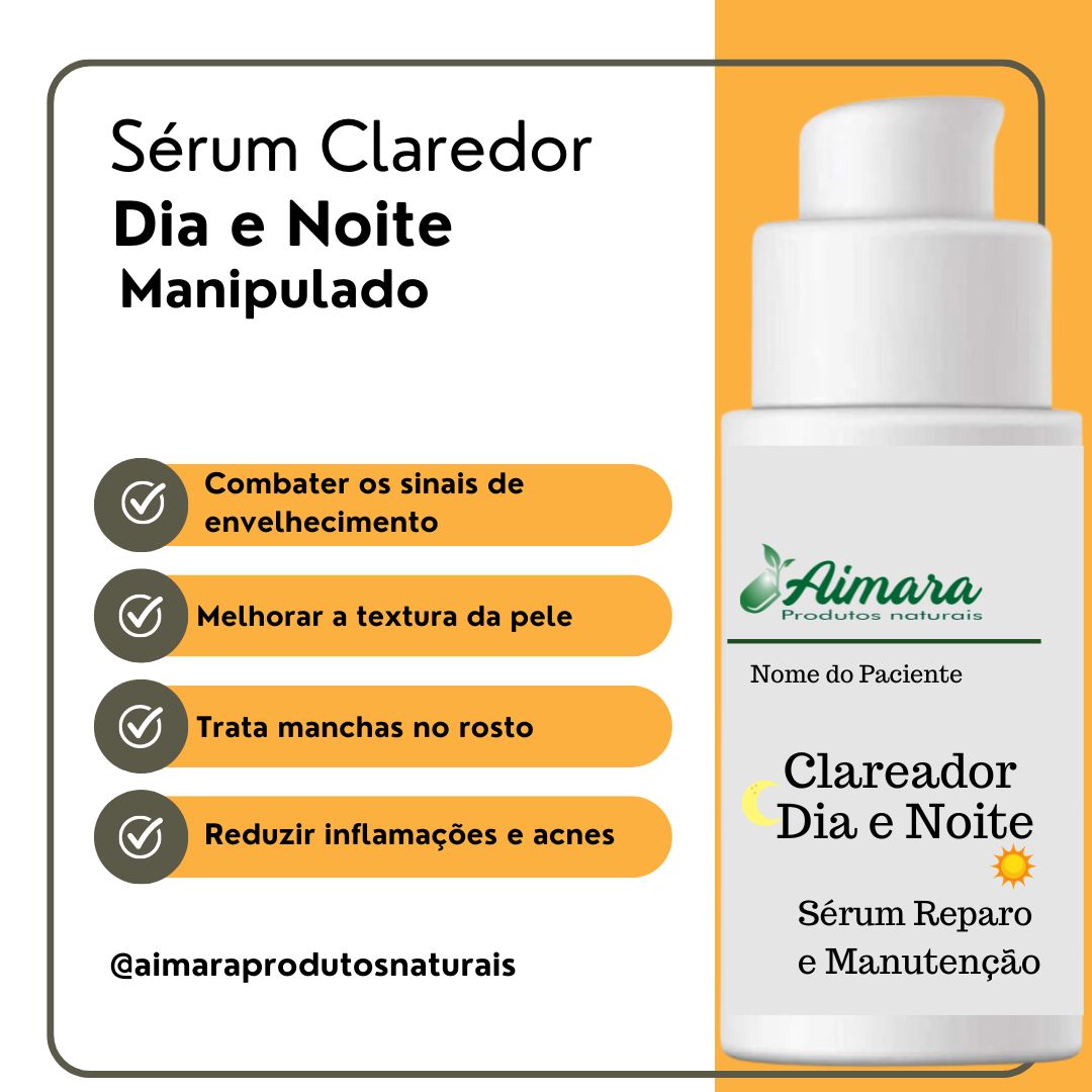 Sérum Clareador Dia e Noite (Manipulado) 30g